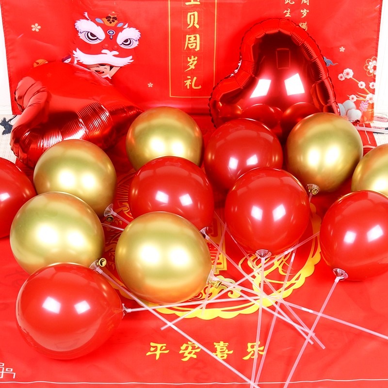 小孩抓周海報寶寶過生日用品周歲佈置背景墻裝飾氣球套裝喜慶定製-細節圖3