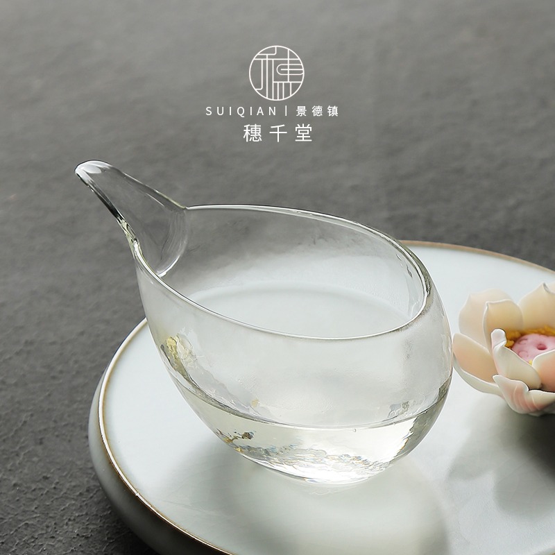 穗千堂 日式加厚耐熱高溫玻璃 公道杯 慧心錘紋分茶公杯 功夫茶杯-細節圖4