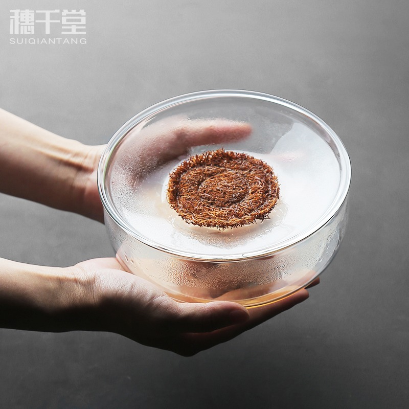 穗千堂現貨耐熱玻璃壺承提示幹泡茶臺 淋壺養壺隔熱壺託功夫茶席-細節圖3