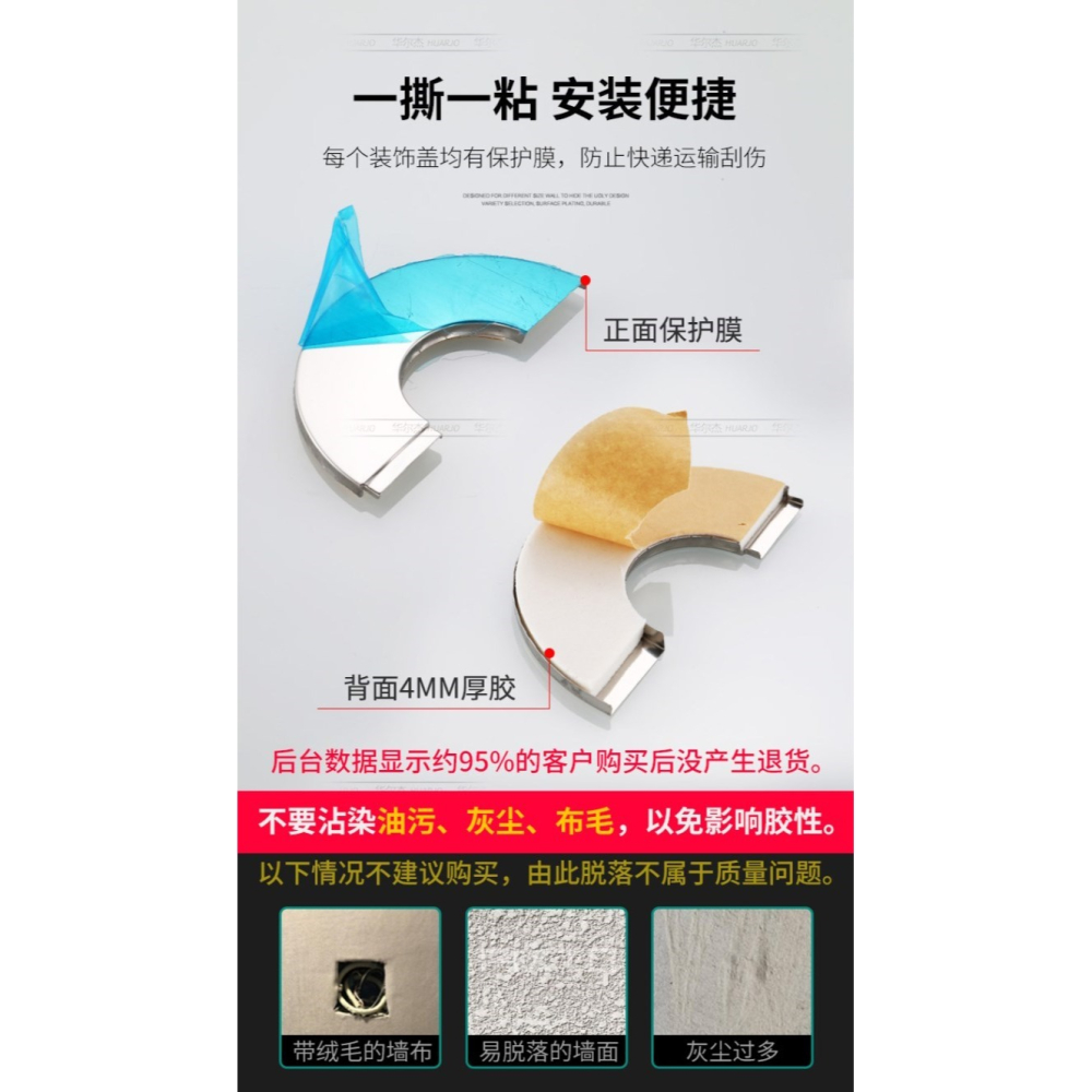 遮醜蓋墻洞口熱水器空調蓋不銹鋼孔墻洞燃氣裝飾排煙管道遮擋罩堵-細節圖8