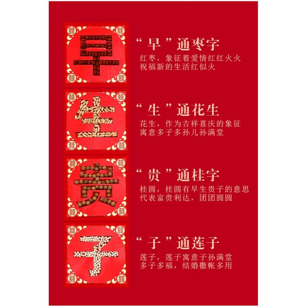 結婚婚房喜事早生貴子模具婚牀壓牀擺件婚禮物用品大全佈置備婚慶-細節圖7