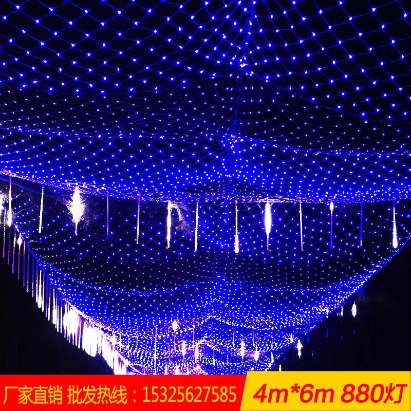 led彩燈燈閃燈串燈滿天星漁網網燈戶外防水太陽能春節低壓裝飾-細節圖2