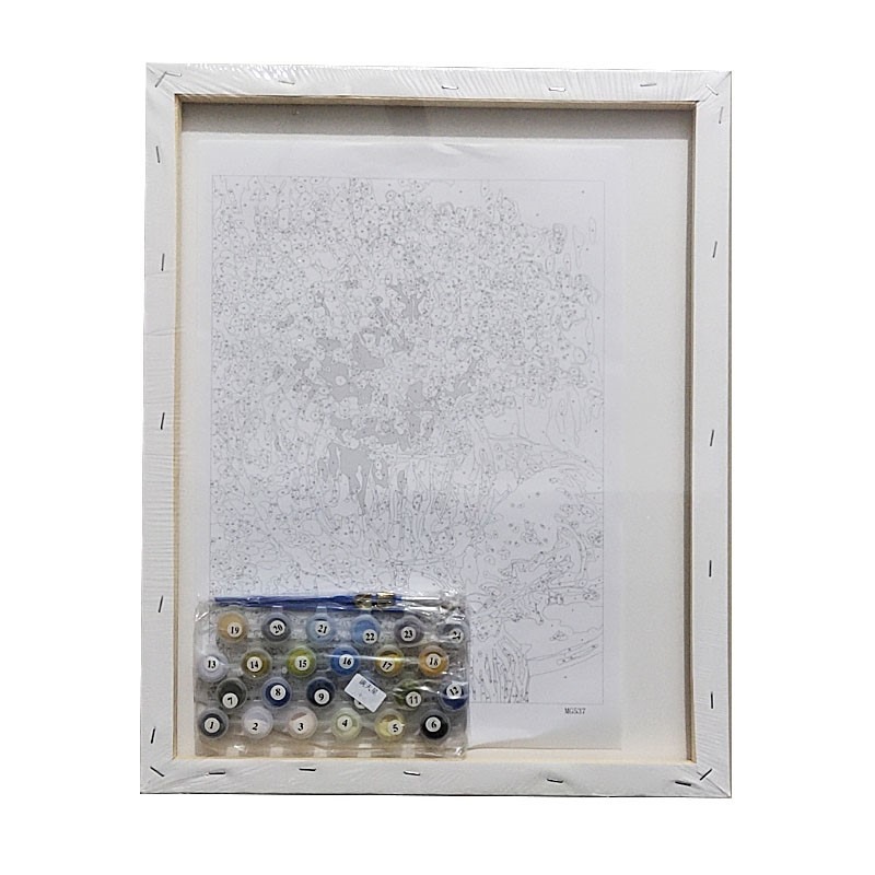 diy數字油畫30*40 客廳臥室風景新房裝飾畫情侶花卉學生手工填色-細節圖5