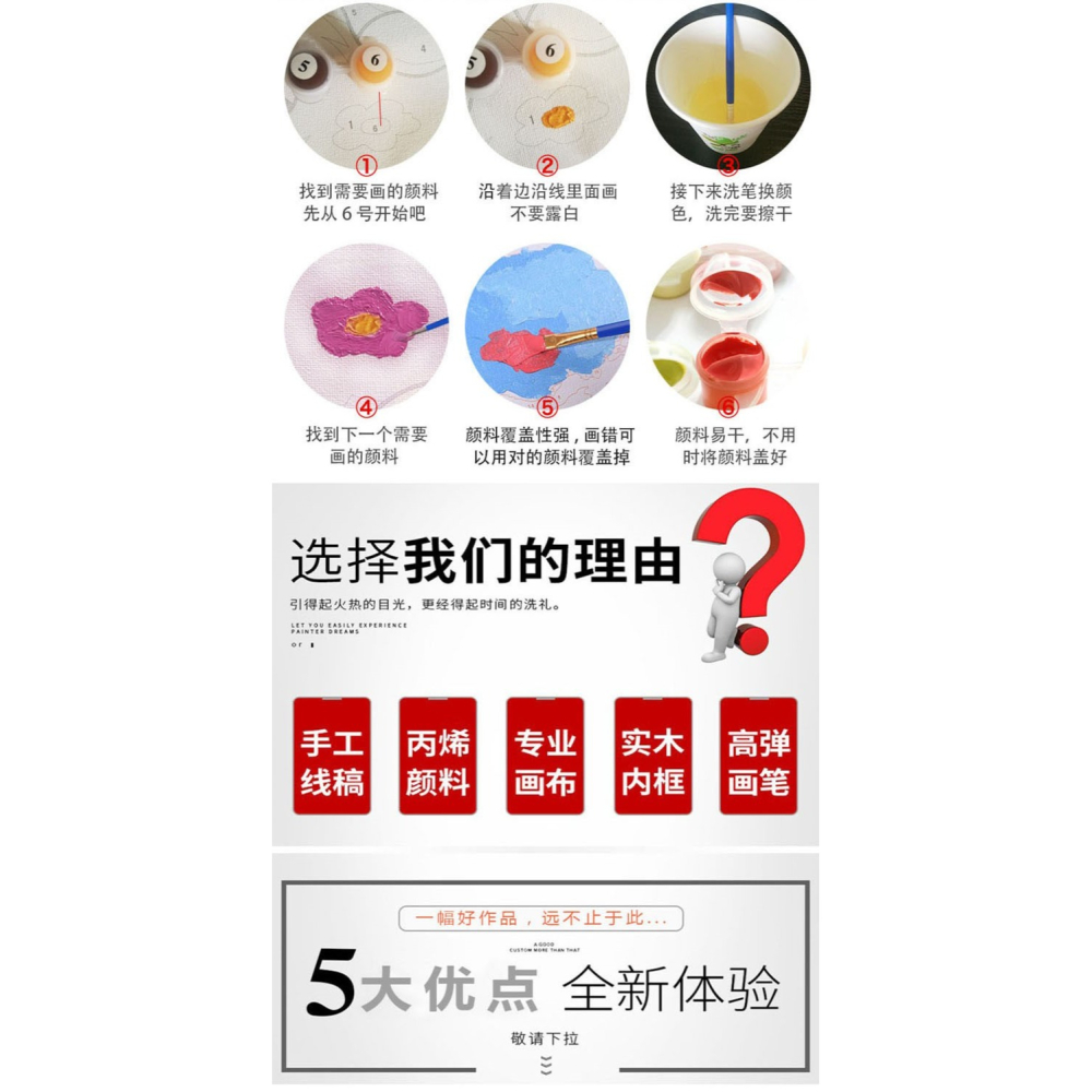 diy數字油畫30*40 客廳臥室風景新房裝飾畫情侶花卉學生手工填色-細節圖7