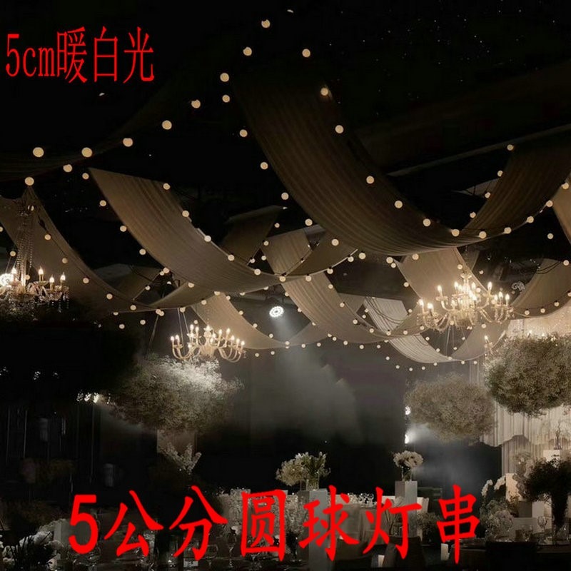 LED5cm大圓球彩燈閃燈usb電池燈滿天星聖誕影樓婚慶節日裝飾串燈-細節圖3