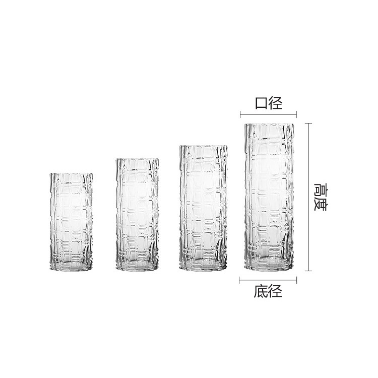 特大號圓形玻璃花瓶簡約北歐落地透明直筒富貴竹水養客廳插花擺件-細節圖9