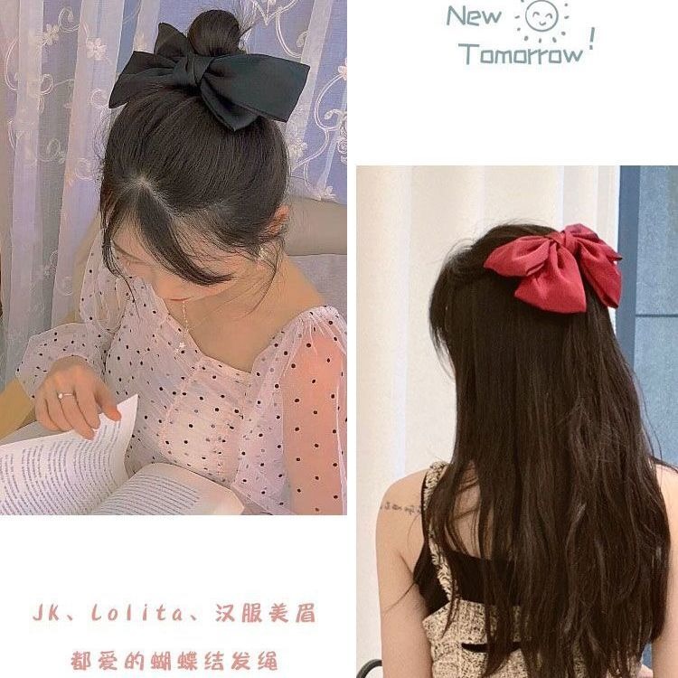 日韓ins紅色大蝴蝶結頭飾網紅同款兒童女學生夾子發卡後腦勺成人-細節圖5