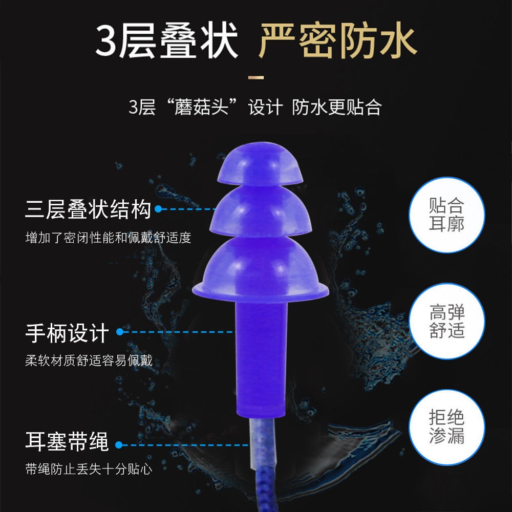 游泳鼻夾耳塞套裝硅膠專業防水防滑防嗆水鼻塞成人兒童套裝備用品-細節圖3