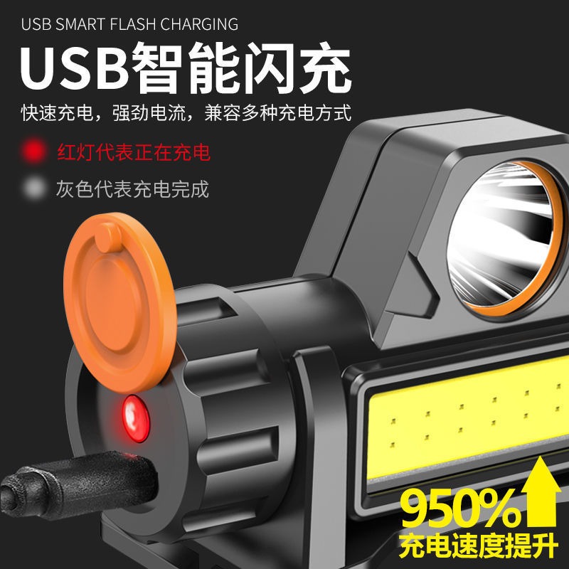 頭燈強光可充電頭戴式超長待機超亮遠射LED探照夜釣魚礦燈手電筒8-細節圖5