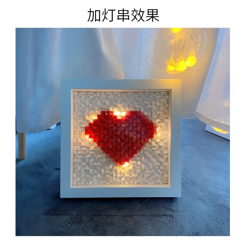走心禮物diy手工製作送女友特別走心愛心積木情侶實用創意男友-細節圖9