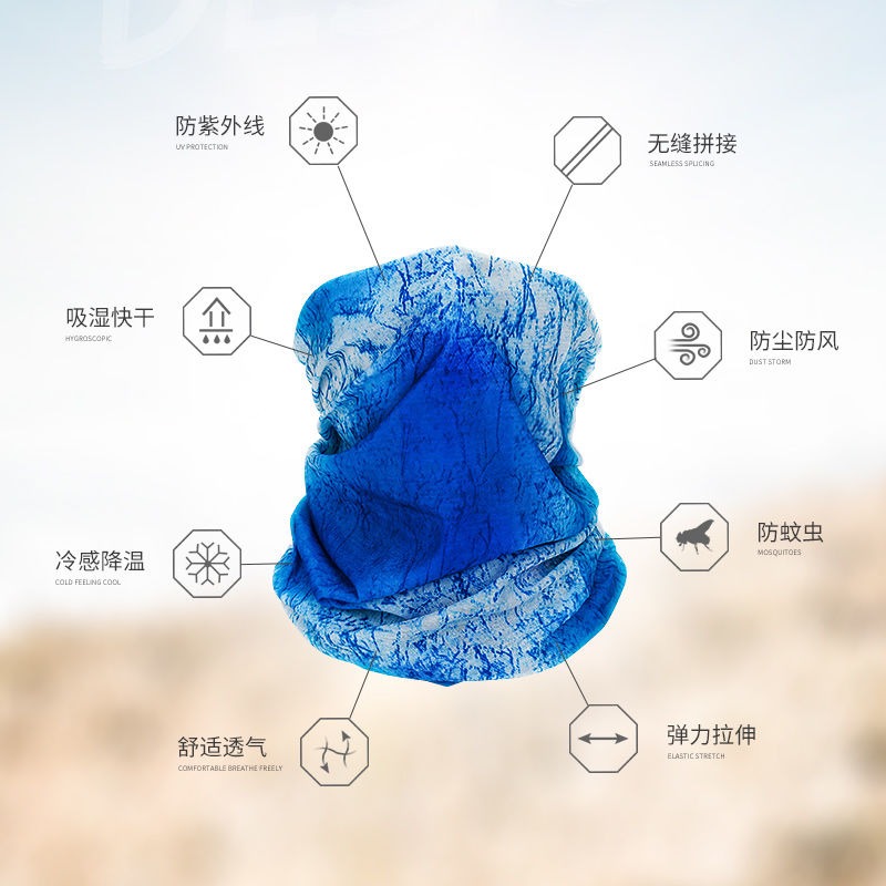 魔術頭巾男女戶外防曬面罩騎行面巾全臉頭套釣魚裝備百變圍脖套夏-細節圖3