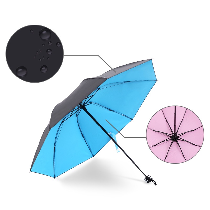 定製雨傘印logo廣告傘禮品黑膠防曬防紫外線晴雨兩用印字遮陽傘-細節圖3