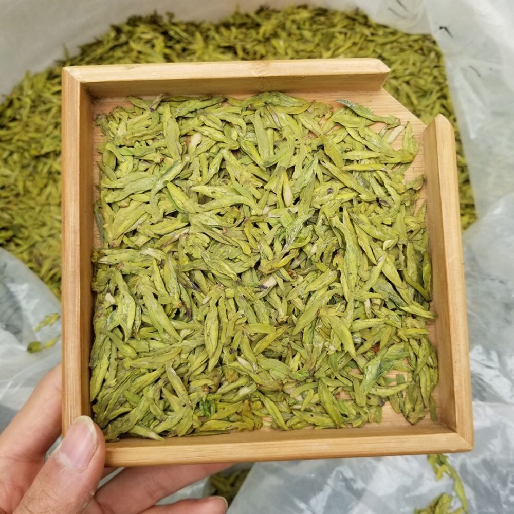 茶農直銷杭州特產西湖獅峯龍井明前一級茶綠茶50g瓷瓶豆花香-細節圖3