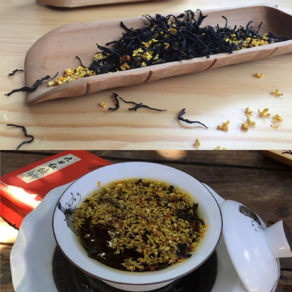 年杭州特產西湖區雨前龍井茶手工窨制桂花九曲紅梅35g單罐-細節圖3