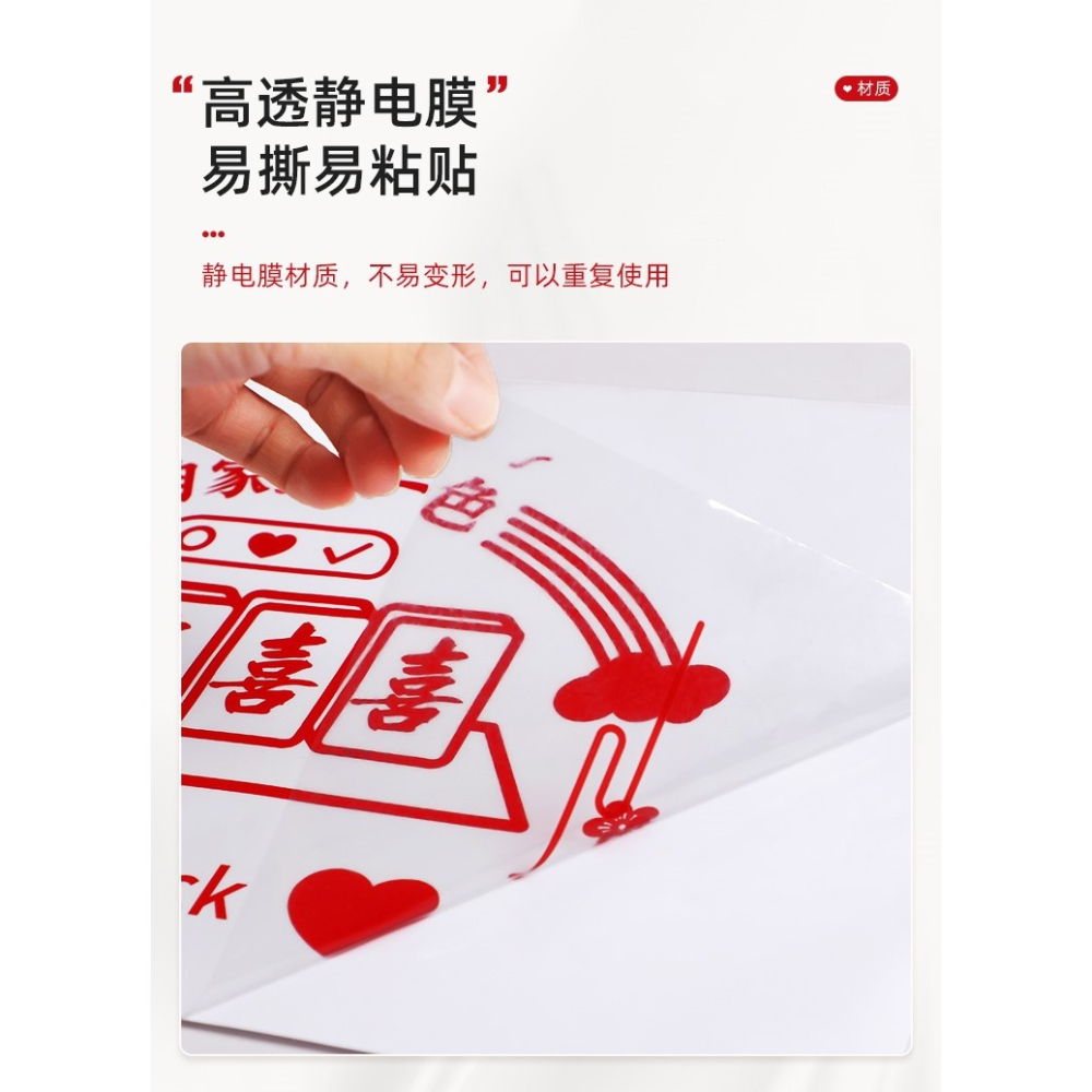 喬遷之喜裝飾靜電貼玻璃窗花貼新居儀式入宅佈置用品窗貼進宅大吉-細節圖10