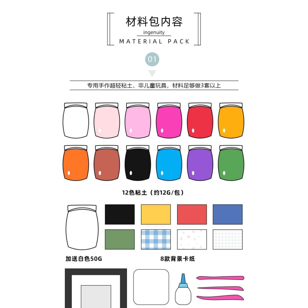 diy手工製作粘土材料包創意相框送男朋友女生情侶情人節生日禮物-細節圖9