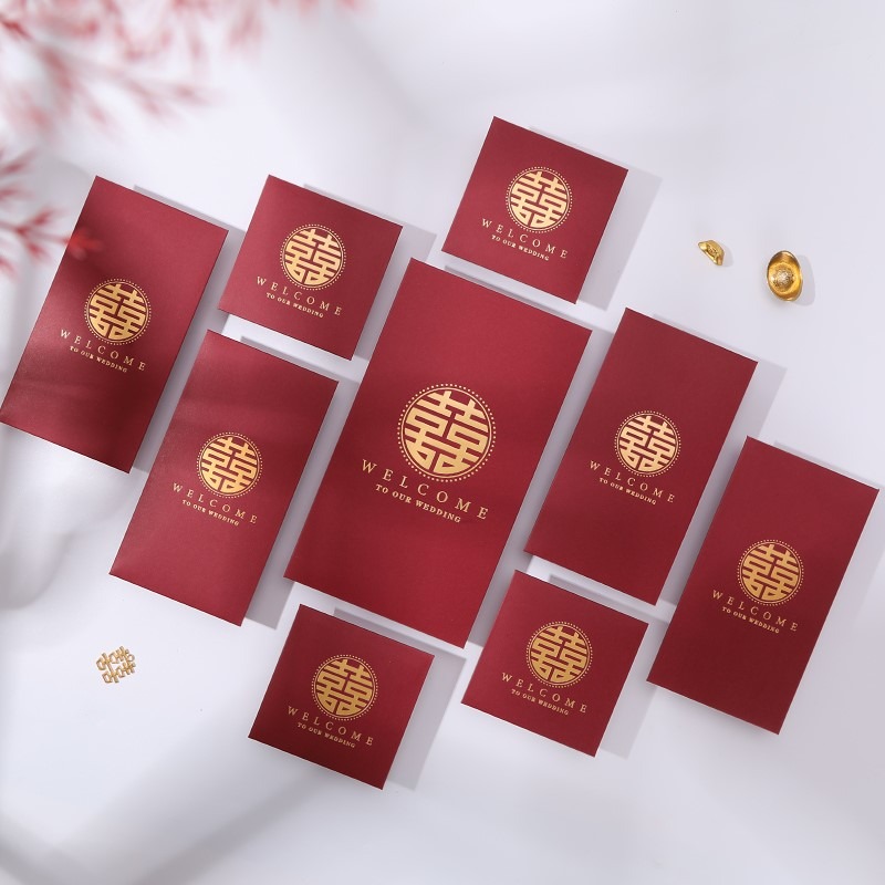 紅包結婚專用喜字萬元紅包封2022新款婚禮迷你堵門袋接親用品大全-細節圖2