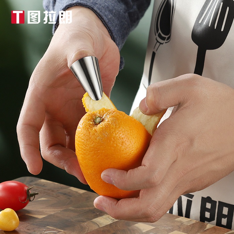 304不銹鋼防切手護指器 剝毛豆剝殼器菱角去殼鐵指甲套剝橙開橙器-細節圖4
