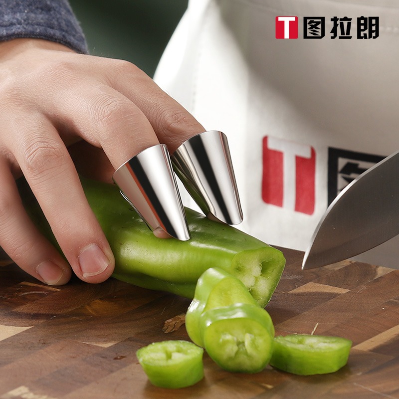 304不銹鋼防切手護指器 剝毛豆剝殼器菱角去殼鐵指甲套剝橙開橙器-細節圖5