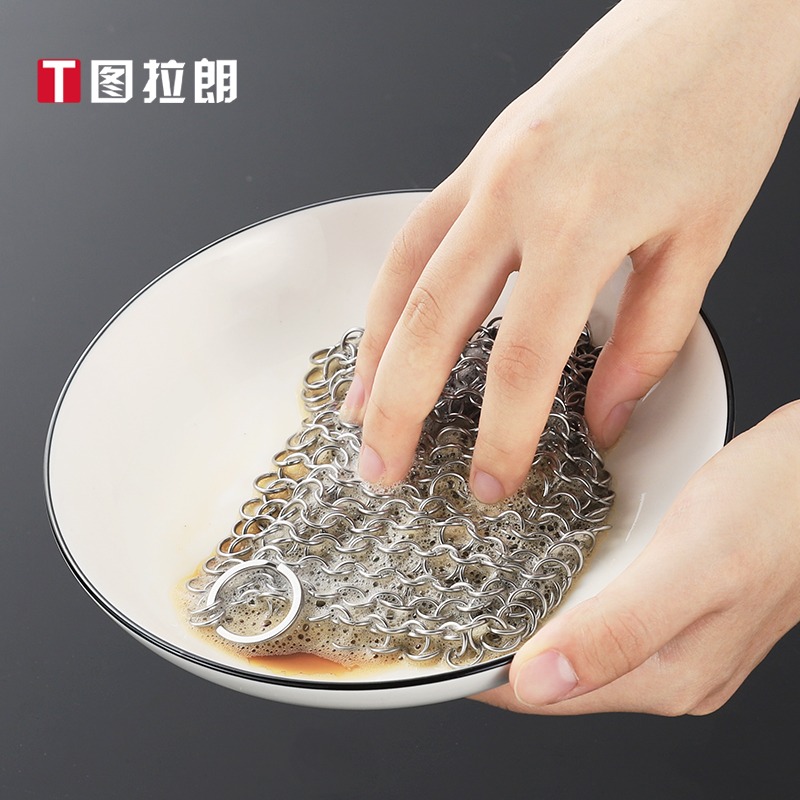 不銹鋼刷鍋網用304不掉絲鋼絲球加細洗鍋網鏈家用3鐵絲網刷鍋神器-細節圖4