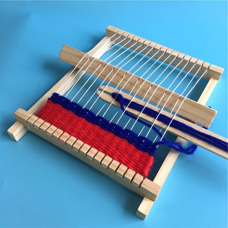 科技小製作兒童織布機diy手工毛線編織機小學生自制拼裝創新作品-細節圖3