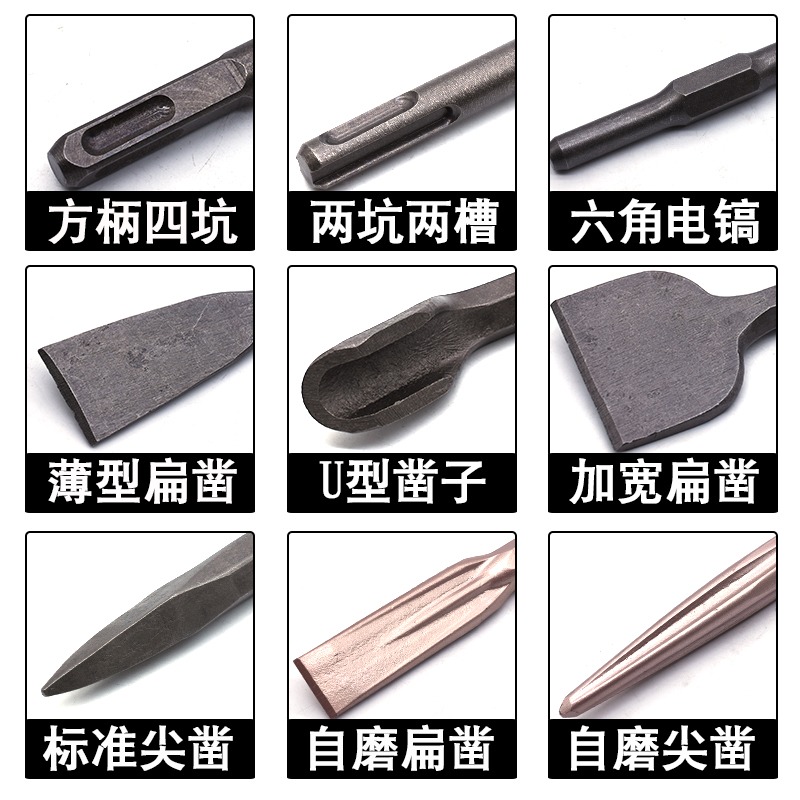鏟墻坑4方柄混凝土扁長鑿子破碎加寬開槽加長電鎬超薄電錘鉆頭@-細節圖2