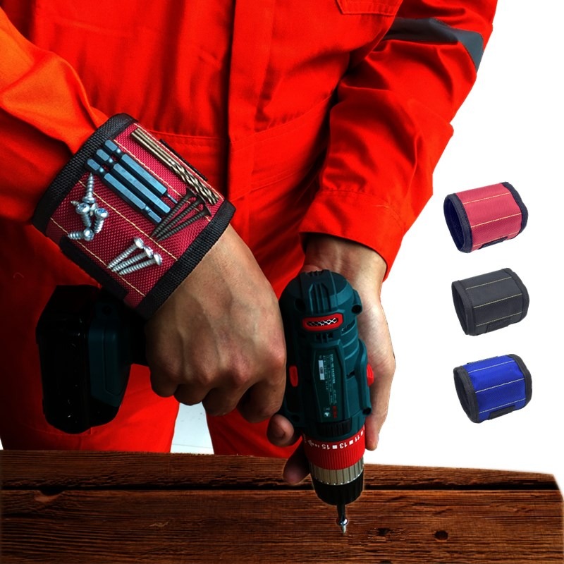 三排五排強磁性腕帶吸附小工具螺絲電工裝修神器配件帶-細節圖2