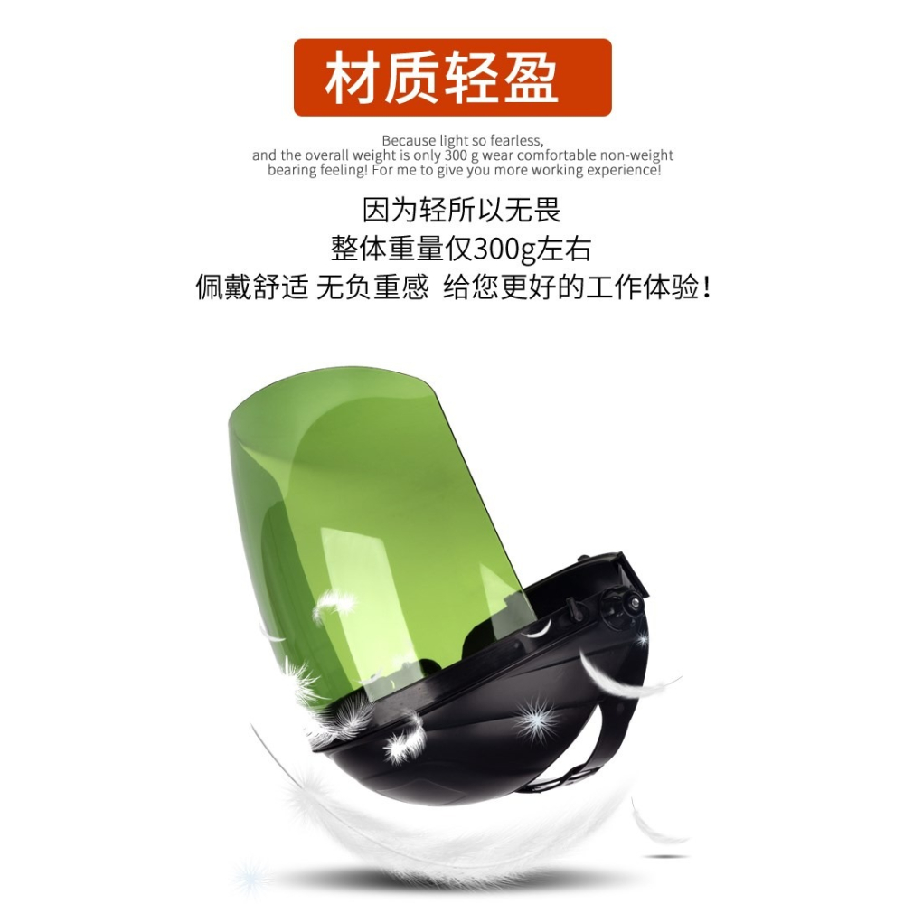 等離子切割機防護面罩帽式防沙面屏燒焊打磨帽透明防飛濺電焊防撞-細節圖3