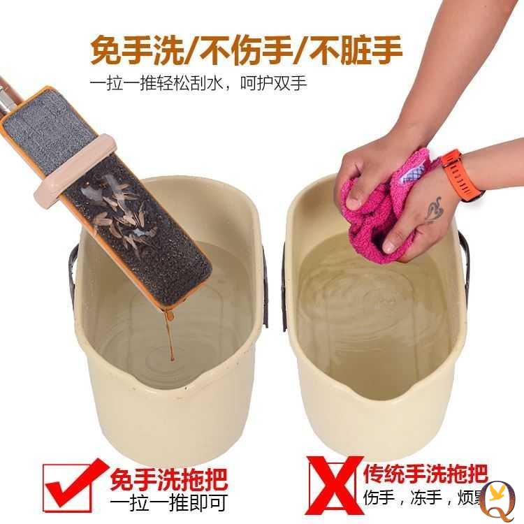 家用脫水懶人推把地板拖拖拔套裝掃把免洗拖吧家用拖巴拖布海綿20-細節圖3