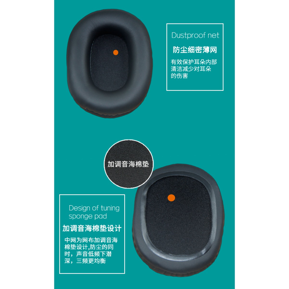 適用鐵三角ATH-M50X耳罩棉M40X耳機套M50F M20海綿墊皮套替換配件-細節圖3