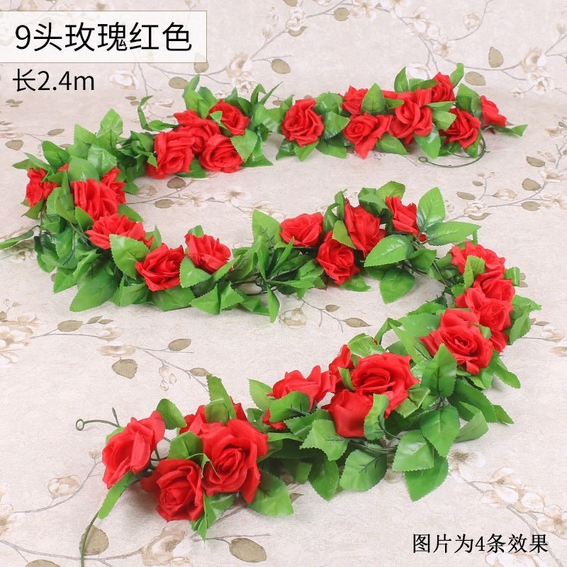 仿真樹葉吊頂葡萄葉假花藤條綠葉空調水管道纏繞遮擋綠色藤蔓裝飾-細節圖7