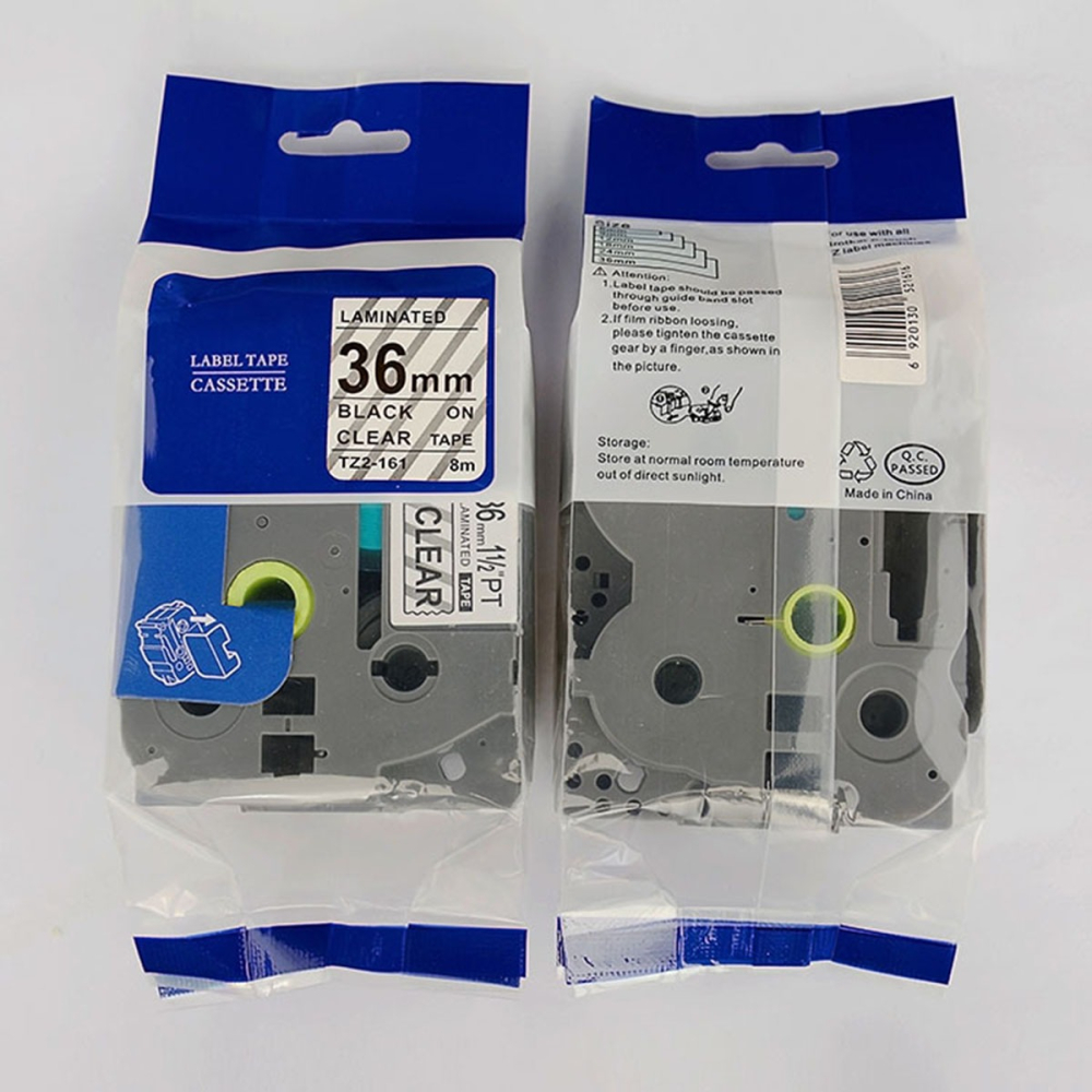 標簽紙色帶TZ2-161辦公設備配件36MM透明底黑字PT-3600標簽打印機-細節圖2