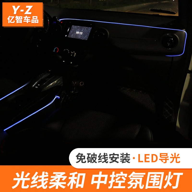 適用於繽智xrv汽車中控臺氛圍燈改裝冷光線led氣氛燈內裝飾配件-細節圖2