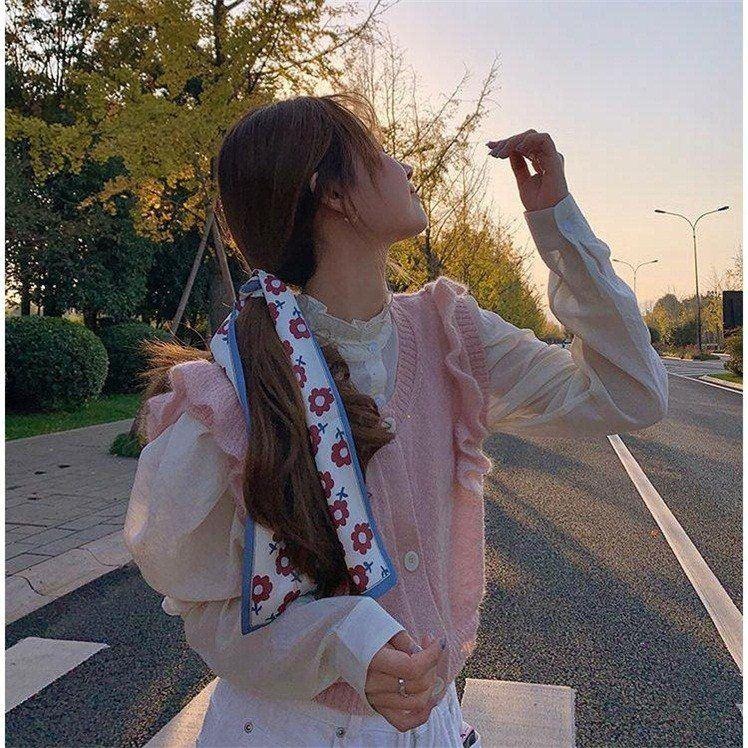 春夏新款頭飾法式復古絲巾飄帶女百搭發飾絲帶綁個性潮發帶-細節圖3
