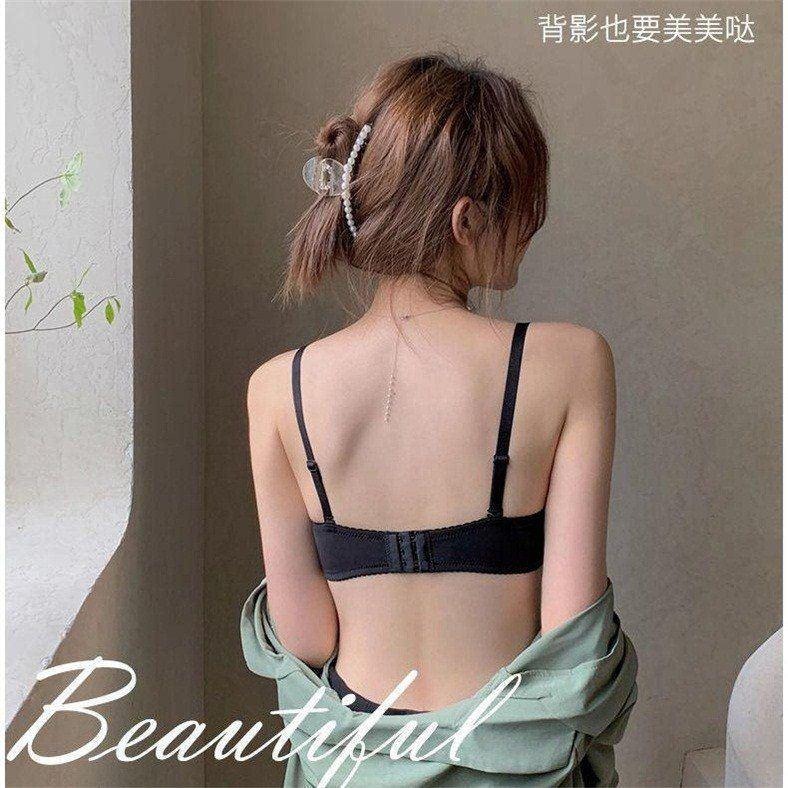 新款無鋼圈內衣小平胸罩聚攏美背文胸內衣女學生韓版聚文胸罩內衣-細節圖5