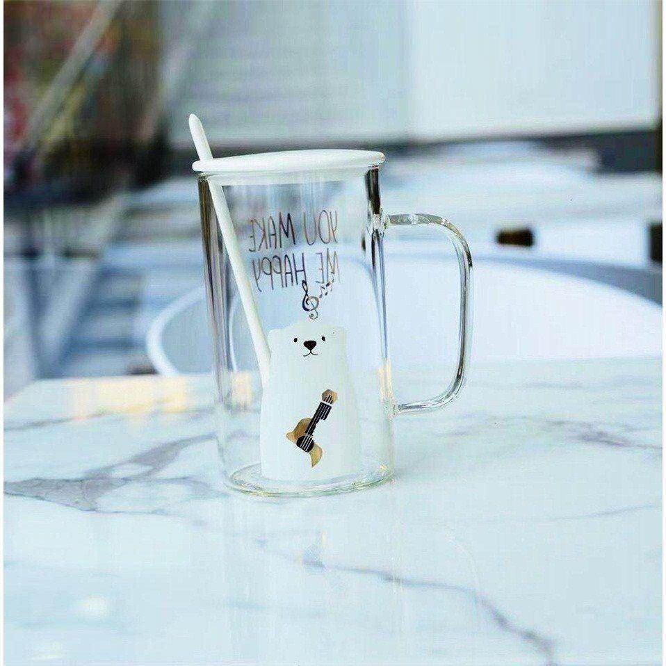 創意可愛耐高溫早餐杯大容量家用網紅果汁小熊杯玻璃男女學生杯-細節圖5