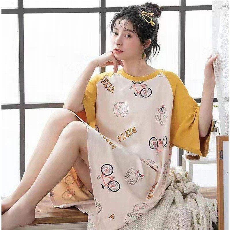 【廠家直銷睡裙】睡衣女夏可愛卡通短袖睡裙女夏季學生外穿家居服-細節圖4