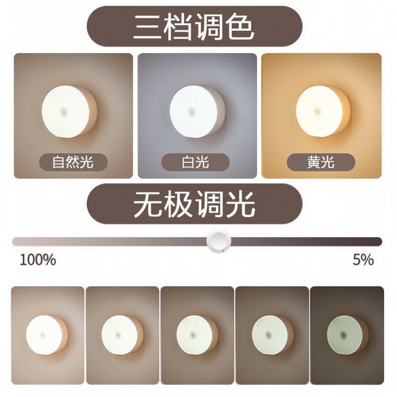 觸摸迷你護眼小夜燈學生宿舍充插兩用無線吸附led氛圍燈臥室神器-細節圖5