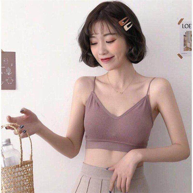 1/2件裝美背內衣女學生韓版吊帶背心女抹胸式裹胸文胸無鋼圈外穿-細節圖4