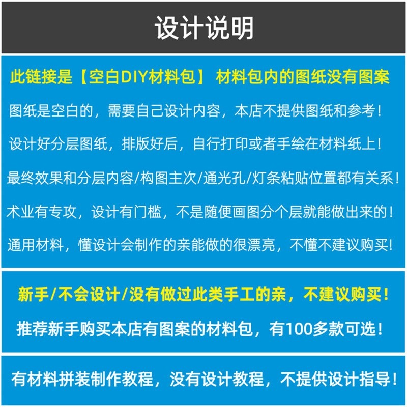 光影紙雕燈DIY空白材料包 圖紙設計手工立體紙刻燈箱紙構模型作業-細節圖5