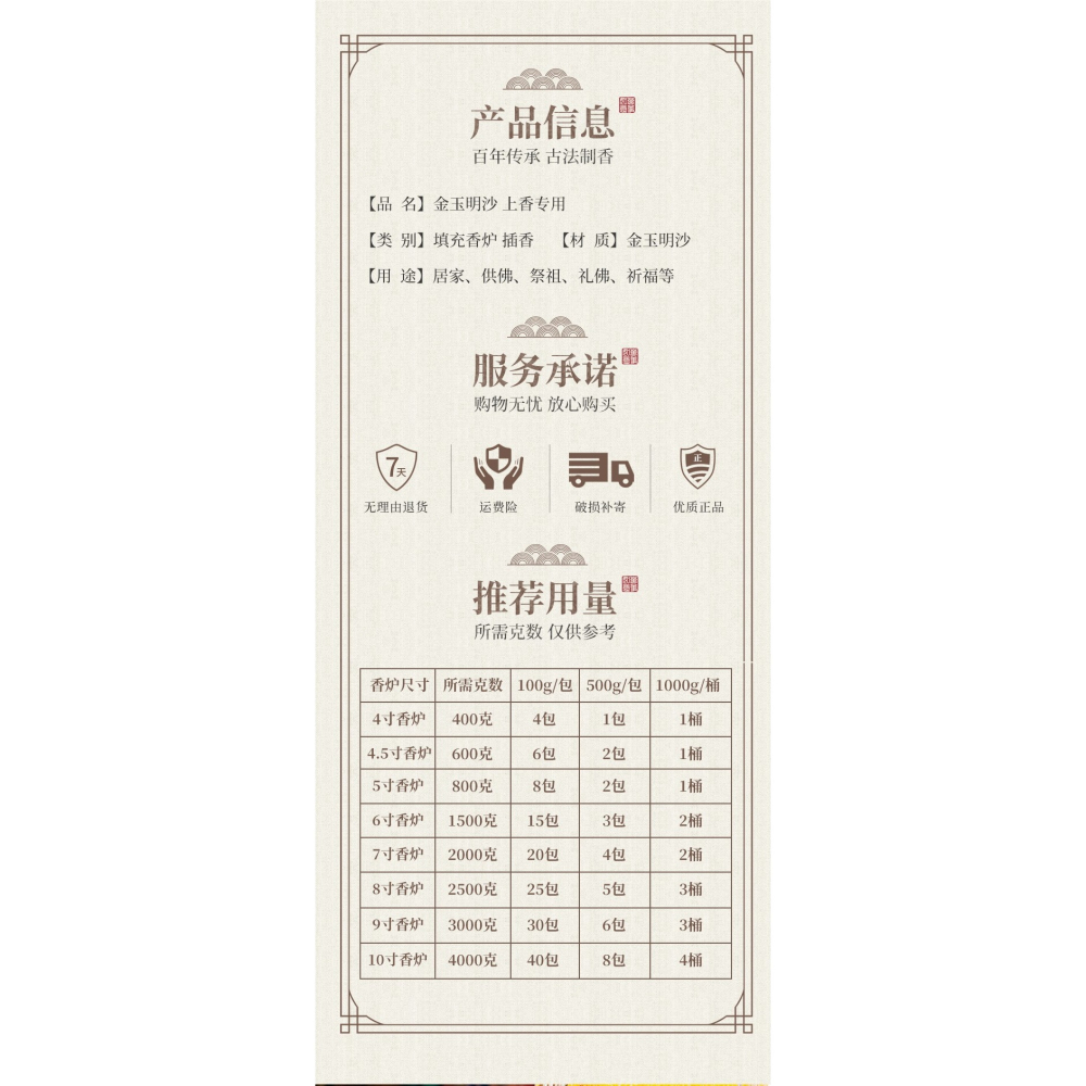 供奉金沙香爐專用沙插香金砂上香填香爐金剛金玉明沙沙香爐灰粉-細節圖8