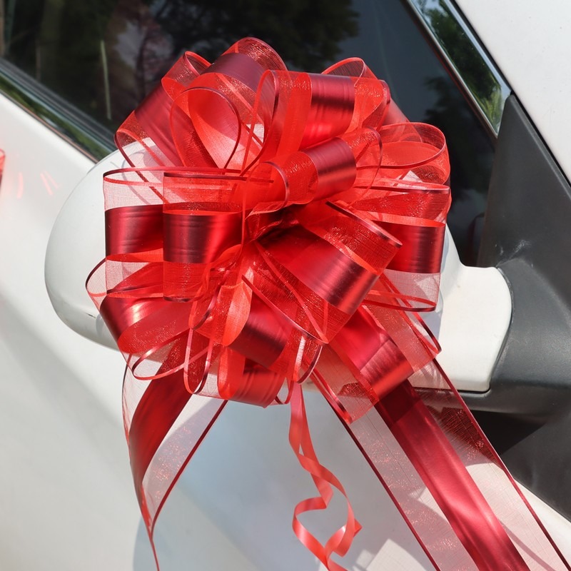 網紗浪漫婚車佈置車拉花婚房球形手拉花彩帶裝飾結婚婚禮婚慶用品-細節圖2