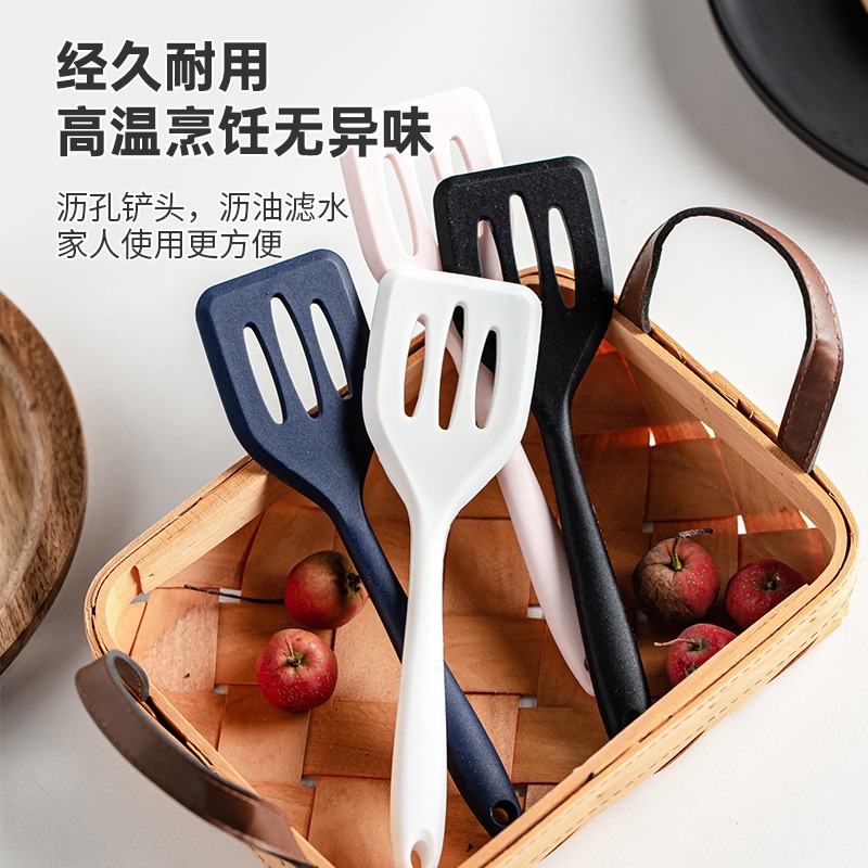 硅膠鏟子耐熱不粘鍋專用鍋鏟平底鍋煎鏟家用炒菜鏟子廚房小漏鏟-細節圖5