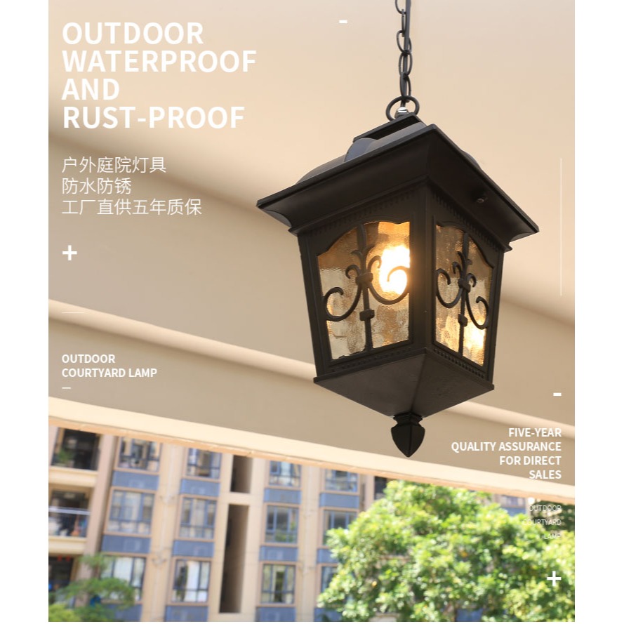 戶外防水吊燈歐式走廊過道葡萄架燈美式室外陽臺庭院花園涼亭燈具-細節圖6