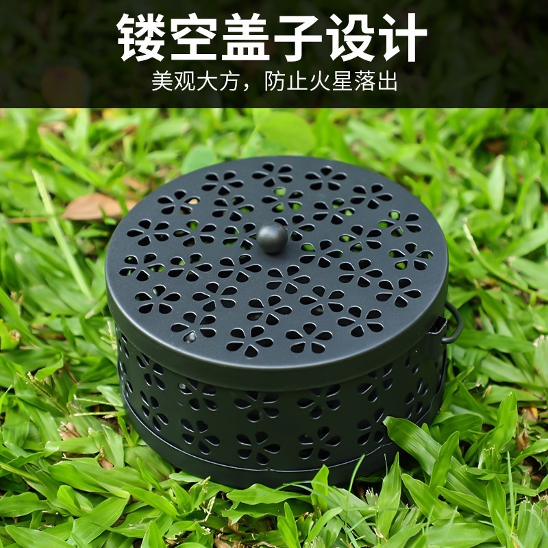 創意蚊香盤蚊香架蚊香盒防火家用帶蓋室內戶外安全蚊香爐日式盤託-細節圖3
