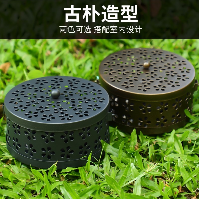 創意蚊香盤蚊香架蚊香盒防火家用帶蓋室內戶外安全蚊香爐日式盤託-細節圖4