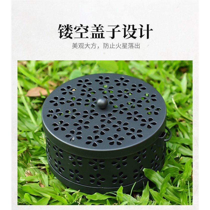 創意蚊香盤蚊香架蚊香盒防火家用帶蓋室內戶外安全蚊香爐日式盤託-細節圖8