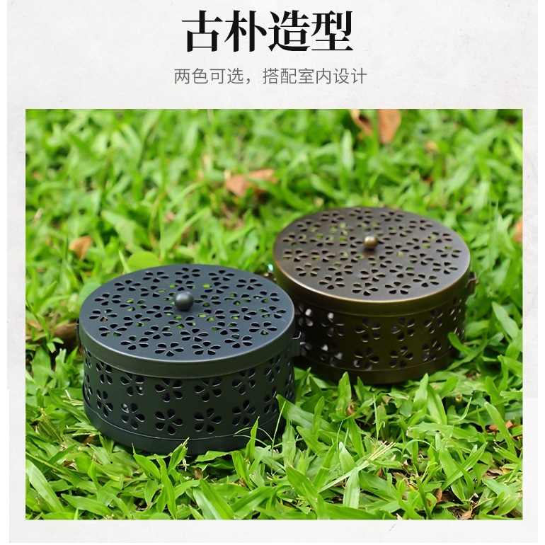 創意蚊香盤蚊香架蚊香盒防火家用帶蓋室內戶外安全蚊香爐日式盤託-細節圖10