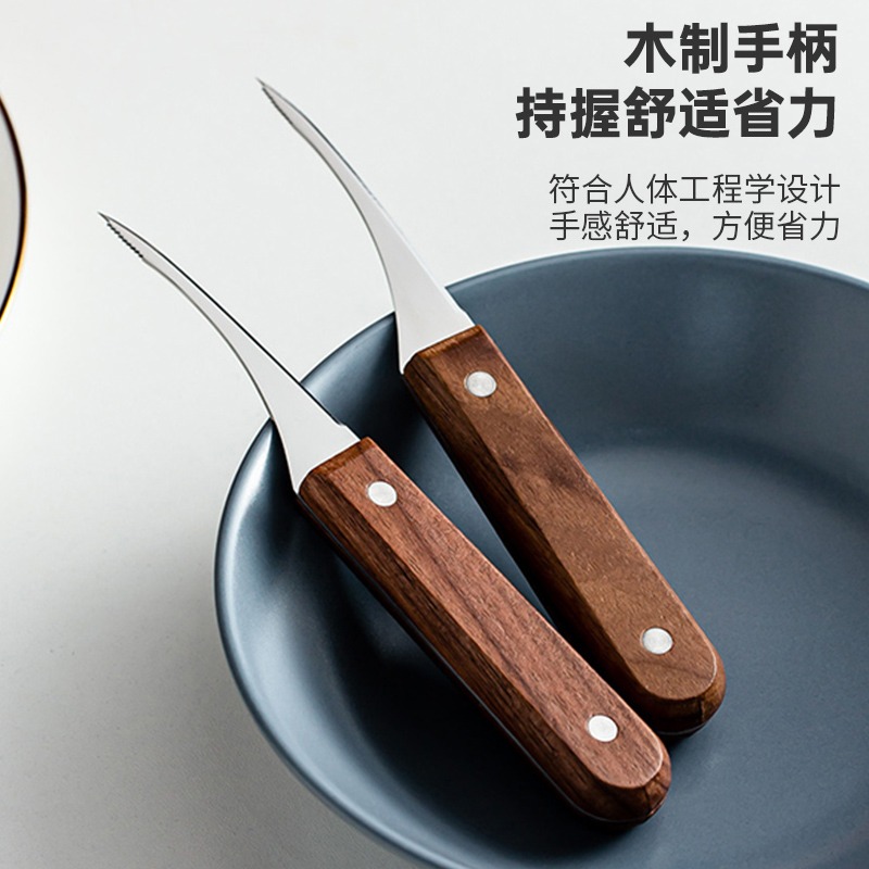 不銹鋼去蝦線刀清理蝦腸剖魚肚刀開蝦背刀剝蝦神器家用廚房工具-細節圖2