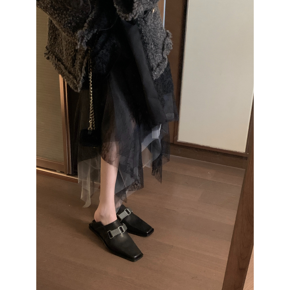 復古不規則蕾絲半身裙女春季年高腰顯瘦中長款A字裙紗裙裙子-細節圖2